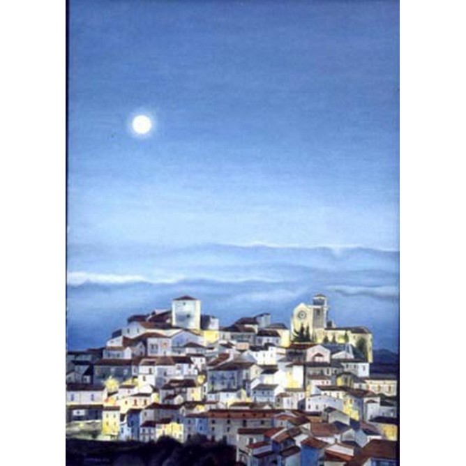 Paese al chiaro di luna
